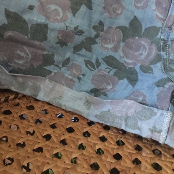 Vintage 90s rose floral button up short romper - Picture 4 of 9